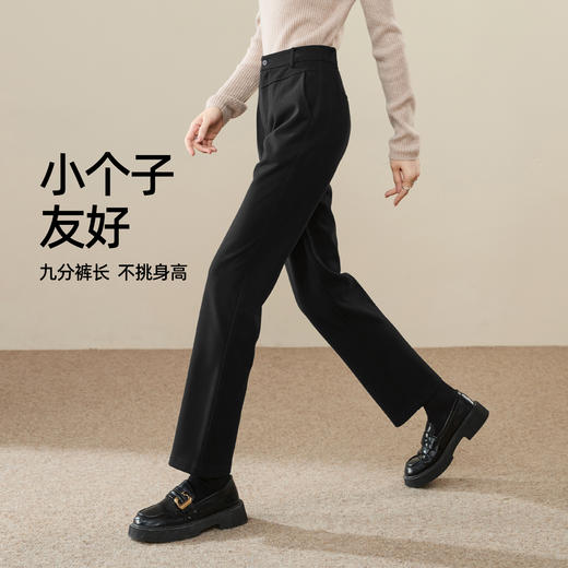 【仿毛呢-厚款-烟管西裤】逸阳秋冬九分高腰仿毛呢法棍版西裤子1557 商品图5