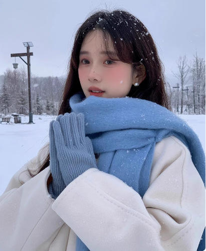 【YW】无忧购厚实超舒服清新奶呼呼纯色百搭加厚流苏ins围巾W0067（截单后3-5天发货) 商品图3