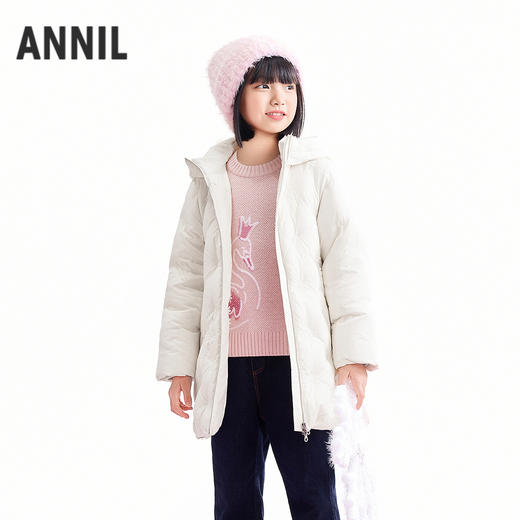 【实体店同款】女童中长款羽绒服冬季新款安奈儿童装AG545401 商品图0