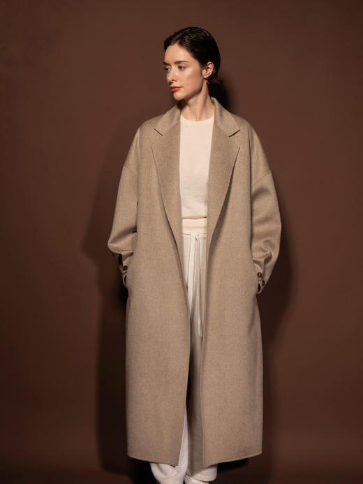 Puree｜#0829 羊绒伦敦长大衣[ 砂色 / 藏蓝 ] 商品图3