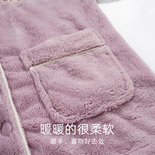 雀说珊瑚绒睡衣女款冬季保暖法兰绒中年家居服秋冬款加厚加绒大码套装ALW888 商品图2