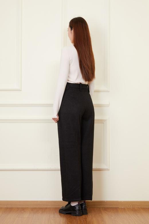 HAYES 黑色简约直筒阔腿裤子 21559 商品图4