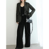 COCOBELLA设计感拼接宽松阔腿裤黑色保暖垂坠休闲裤PA3056-2 商品缩略图1