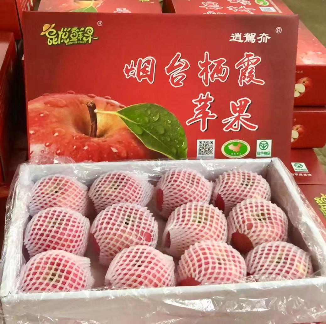 昆悦鲜果 逍駕夼红富士苹果90#12枚装 箱（线上包邮）
