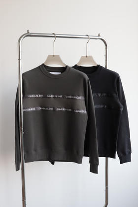 西K 出口元单加绒织带圆领卫衣 WY002