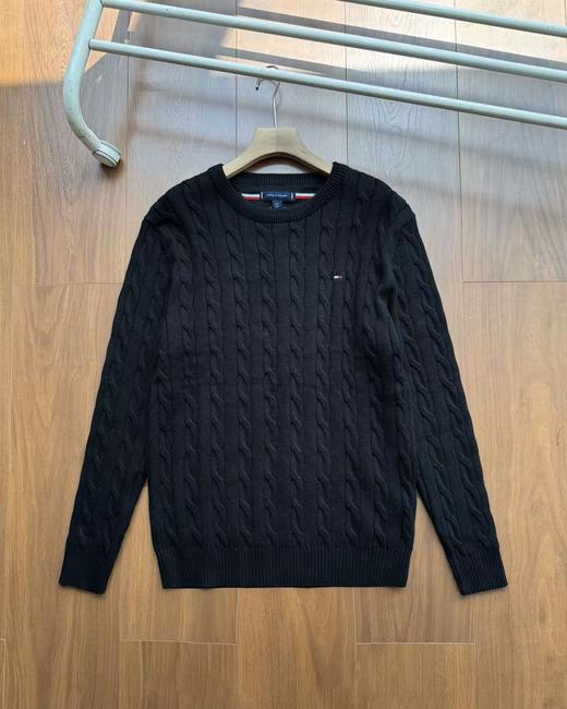 D111729男款秋冬精典款加厚七色绞花圆领毛衣 商品图2