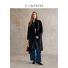 C+IMPRESS/西嘉美丽诺绵羊毛 黑色双面呢大衣女中长款拼皮边外套DY2504027 商品缩略图3