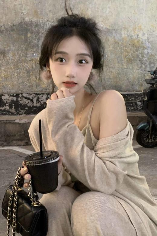 HAYES 慵懒风休闲褶皱吊带针织三件套套装 21556 商品图4