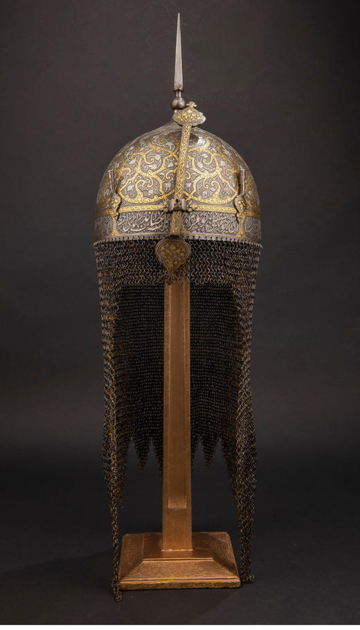 独角鹿西洋古董 1820年波斯卡扎尔时期鋄金银花纹装饰摆件三件套 商品图2