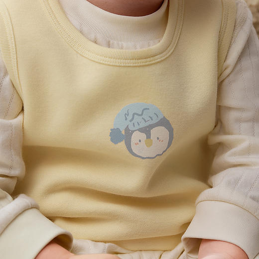 迷你巴拉儿童保暖背心男女童宝宝一体绒柔弹无袖护肚内搭打底背心 商品图4