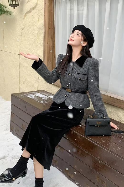 ELLA JADE 复古优雅小香风短外套+半裙套装 21563 商品图1