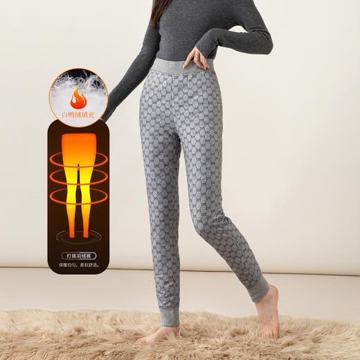 丁摩 内穿羽绒裤女加绒加厚轻薄抗寒保暖保暖裤21CF631 商品图0