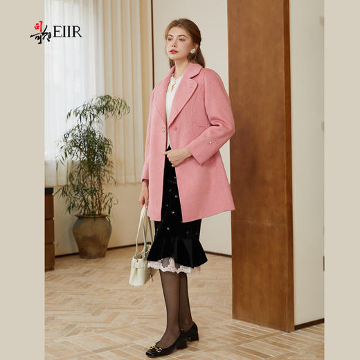 司歌修身绵羊毛翻领大衣外套秋冬女Q92GA29 商品图4