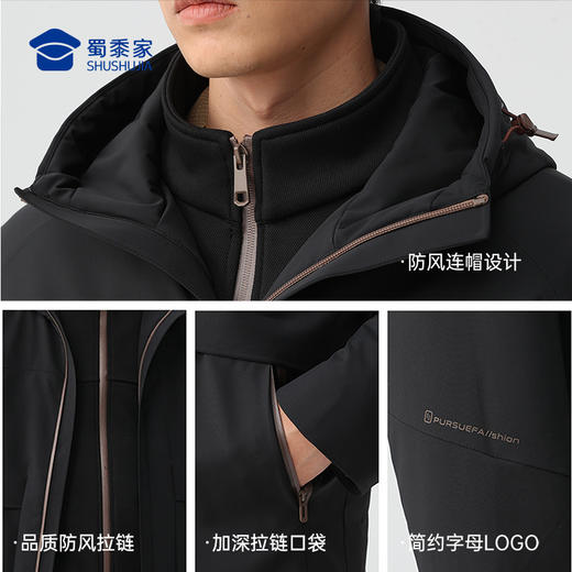 【实付满399送保温杯】【通勤商旅两件套羽绒服】可拆卸内胆羽绒服外套防风保暖通勤服冬季鸭绒抗寒外套YT509 商品图4