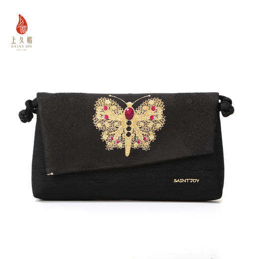 SAINTJOY/上久楷 女式手拿包斜背包 黑金蝴蝶 BWS25B1101 商品图0
