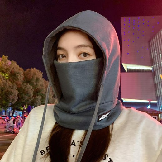 丁摩 帽子女秋冬季围脖一体户外雷锋帽秋冬天骑车保暖加绒加厚新款5ZF-179 商品图2