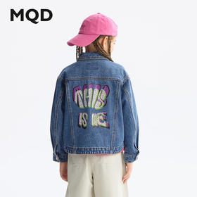 【MQD】套装女童外套2025春季新款儿童牛仔翻领简约百搭潮酷宝宝上衣