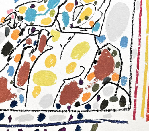 独角鹿西洋古董 1961年法国出品西班牙艺术家签名创作彩色石版画「Le Picador II骑士 II」 商品图2