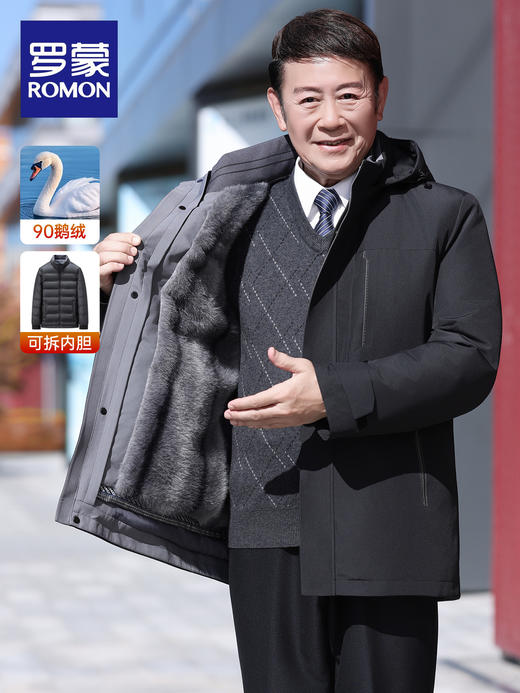 【罗蒙ROMON 奢暖鹅绒服】一衣五穿 二合一 商品图2
