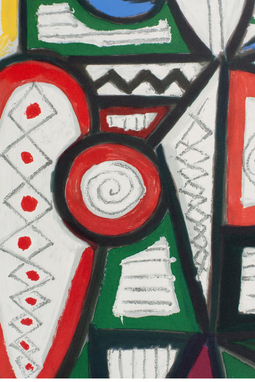 独角鹿西洋古董 20世纪法国艺术家创作出品彩色石版画《坐着的女人》 商品图3