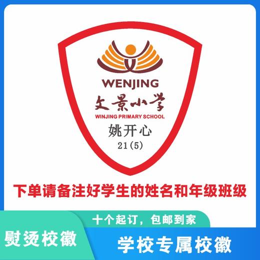定制深圳市龙岗区文景小学熨烫校徽定做布标姓名贴胸章缝制包邮51 商品图2