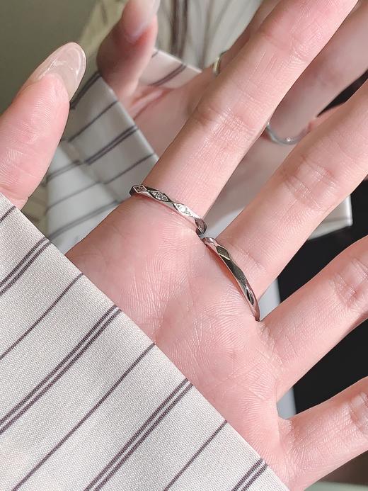 卡蒂罗KADER 觅光情侣对戒 925银简约轻奢浪漫精致高级闪锆小众国潮设计开口可调节戒 甜美男女友饰爱 商品图5