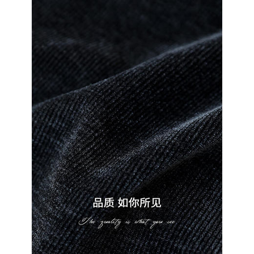 COCOBELLA设计感拼接宽松阔腿裤黑色保暖垂坠休闲裤PA3056-2 商品图4