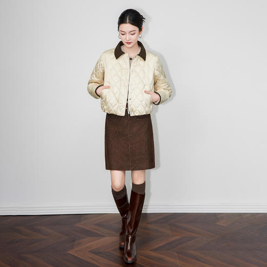 「高货wl」全新升级【铂金会员441/天猫599/差价158】(70036)洛诗琳轻奢复古巴恩风羽绒服2025冬季新款防风保暖短外套 商品图0