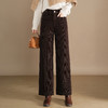 QYM 9615-Y一字袋灯心绒直筒裤高腰条绒阔腿裤厚款宽松休闲裤 商品缩略图0