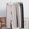 D111702绵羊毛混纺轻商力秋冬厚款男士简约纯色百搭小直筒休闲长裤 商品缩略图8