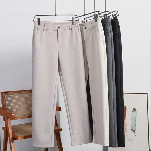 D111702绵羊毛混纺轻商力秋冬厚款男士简约纯色百搭小直筒休闲长裤 商品图8