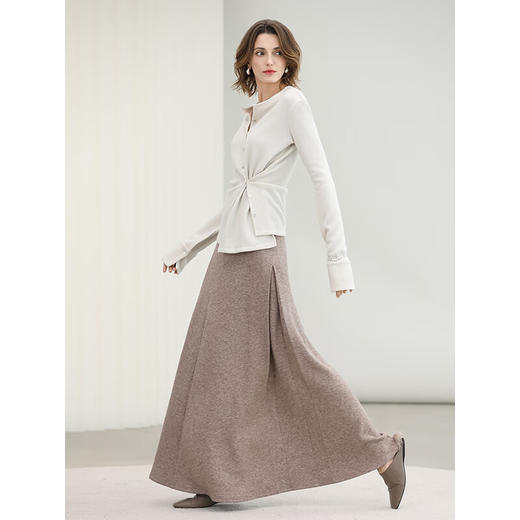 COCOBELLA多穿法不规则捏褶毛针织衫女新款内搭上衣MZ3302-3 商品图2