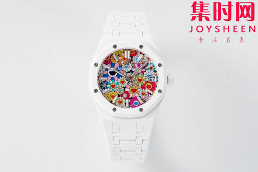 爱彼 APS皇家橡树15500系列 皇家橡树全陶瓷 15500陶瓷壳 白陶瓷 太阳花 笑脸花朵盘 男士腕表 新到货，凭借陶瓷材质与Cal.4302一体机 商品图0