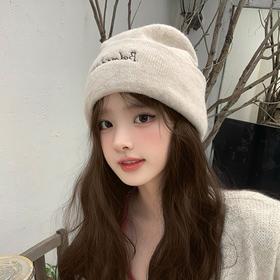 【YW】无忧购35元2件韩版刺绣字母针织帽子秋冬季保暖毛线帽冷帽（截单后3-5天发货)