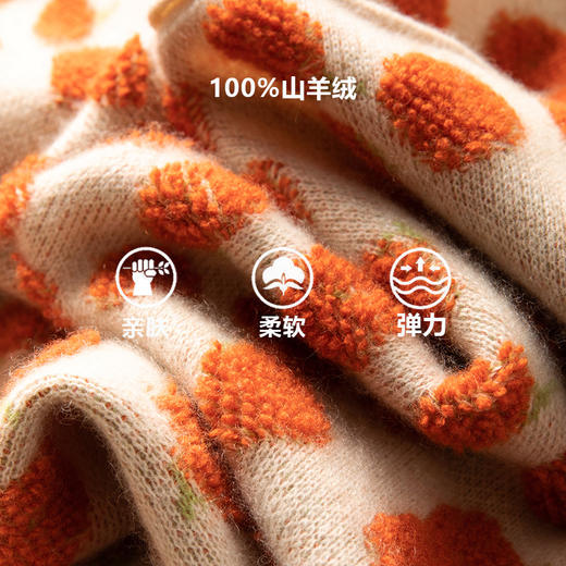 万柿大吉~重工毛巾绣100%山羊绒开衫加厚韩系圆领外套 商品图1