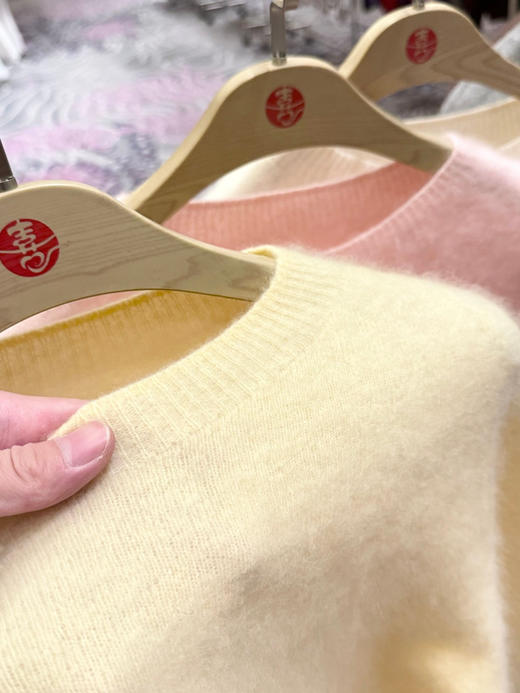 恒源祥【拉毛系列 100%澳洲钻石羊毛】冬季新款女装休闲圆领套头针织套头羊毛衫 商品图7