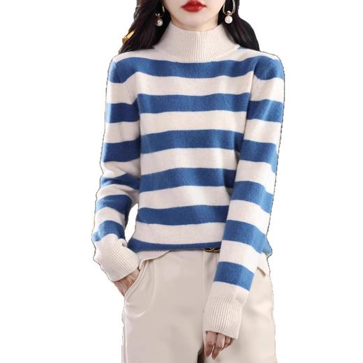 丁摩 活力彩条七针纯羊毛衫厚毛衣HX-715 商品图4