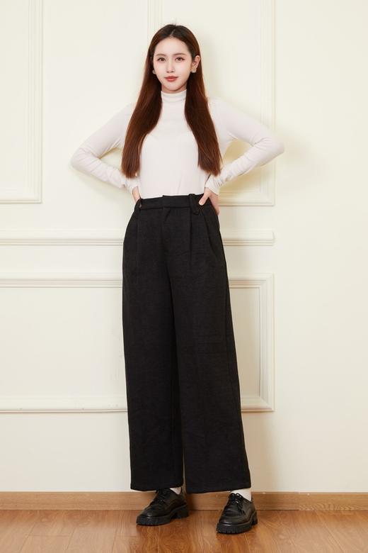 HAYES 黑色简约直筒阔腿裤子 21559 商品图1