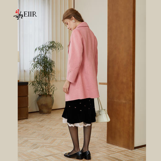 司歌修身绵羊毛翻领大衣外套秋冬女Q92GA29 商品图3