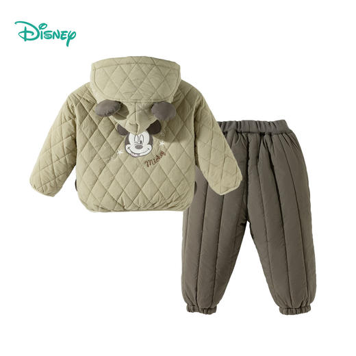 迪士尼（Disney）男童夹棉保暖外穿卡通立体米奇外套裤子加绒套装两件套秋冬新款 商品图8