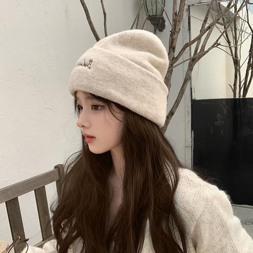 【YW】无忧购35元2件韩版刺绣字母针织帽子秋冬季保暖毛线帽冷帽（截单后3-5天发货) 商品图3