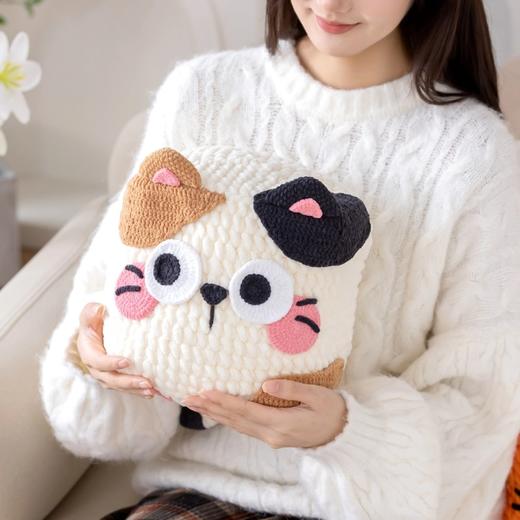苏苏姐家方块喵抱枕手工diy编织钩针胖胖云毛线团自制抱枕材料包 商品图2