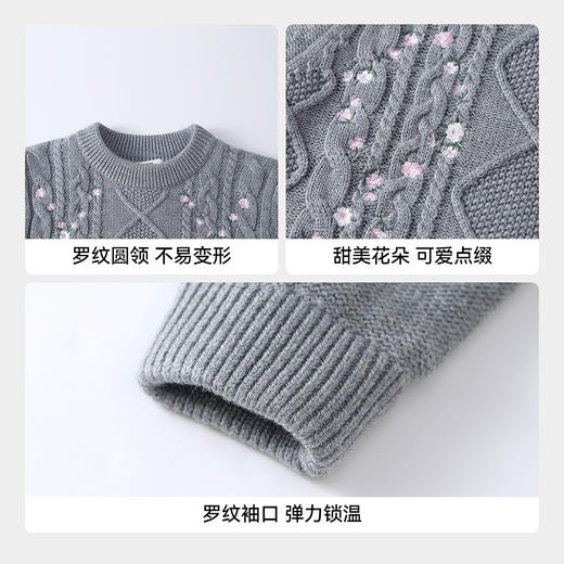 【实体店同款】女童长袖针织衫冬季新款安奈儿童装AG544069 商品图4