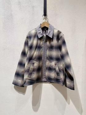 中性款格纹长袖衬衫ZH