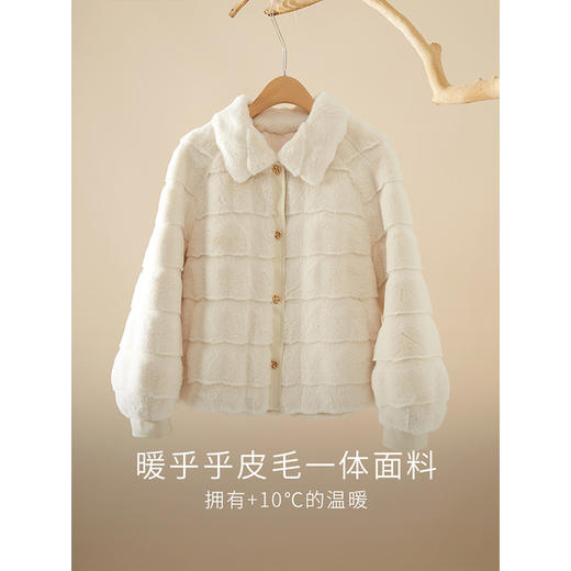 【年货节】熙世界仿皮草皮毛一体毛绒外套女秋冬时髦翻领保暖大衣年新款 商品图3