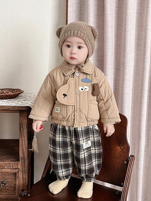 【A类品质❗️柔软舒适】男宝宝秋冬长袖夹棉套装卡通可爱婴幼儿深秋保暖外出洋气两件套潮。ja 商品图2