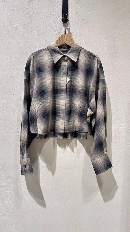女款格纹长袖衬衫ZH 商品图0
