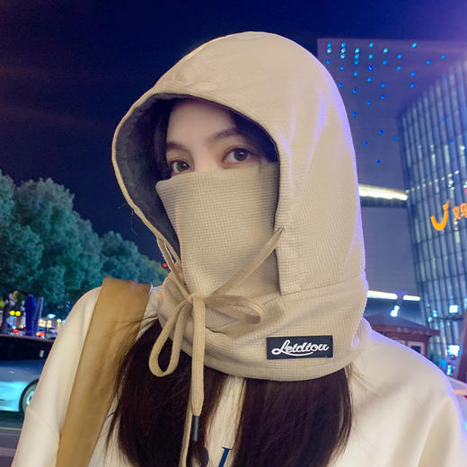 丁摩 帽子女秋冬季围脖一体户外雷锋帽秋冬天骑车保暖加绒加厚新款5ZF-179 商品图0