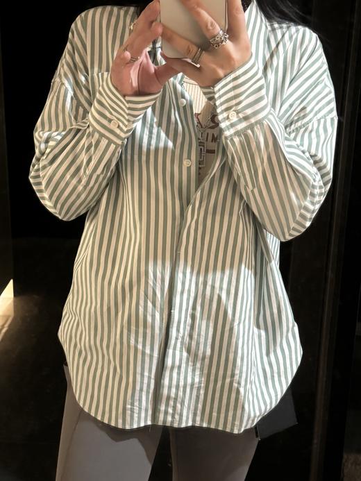 设计款条纹长袖休闲百搭衬衫 商品图3