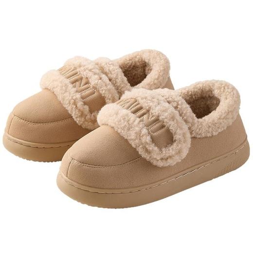 【榛果拿铁保暖防滑包跟棉拖】棉拖鞋女款秋冬季韩版居家室内加绒保暖防滑包跟毛毛拖鞋 商品图4